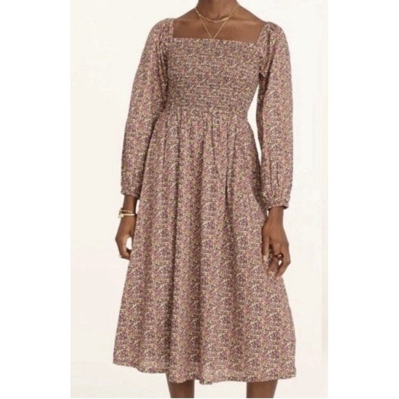 J. Crew Factory Dresses & Skirts - J. Crew Small Organic Cotton Daydream Midi Dress Liberty Fabric Floral Busy Izzy